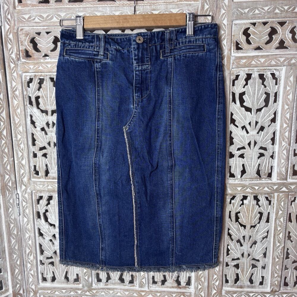 Vintage 90s Y2K Marithe Francois Girbaud Denim Pencil Skirt Designer Edgy SZ 27